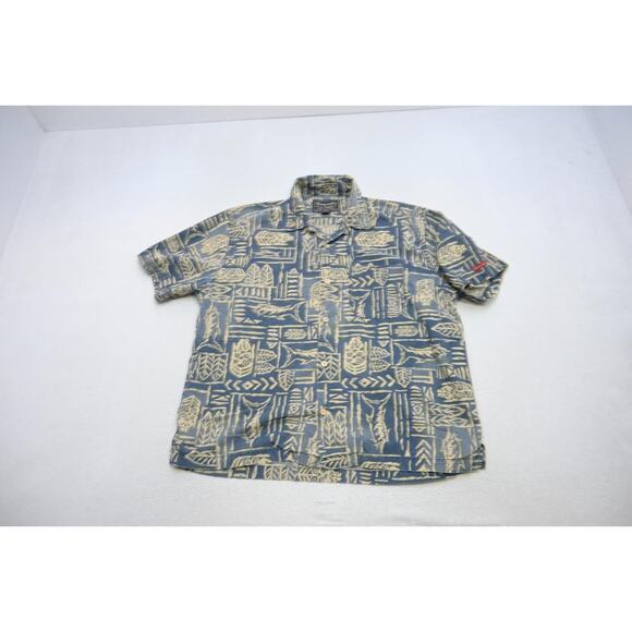 VTG Abercrombie & Fitch Aztec Tribal Southwest Hawaiian Shirt Mens Sz Large - Picture 5 of 10